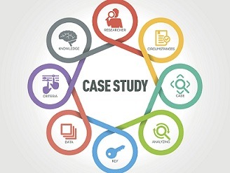 Case Study infographic with 8 steps, parts, options