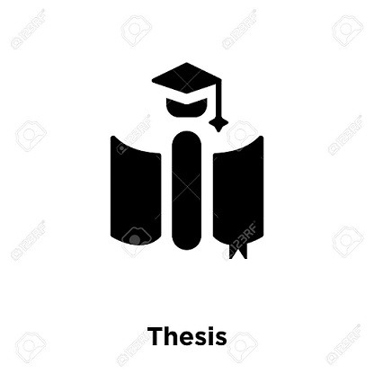 Thesis icon vector isolated on white background, logo concept of