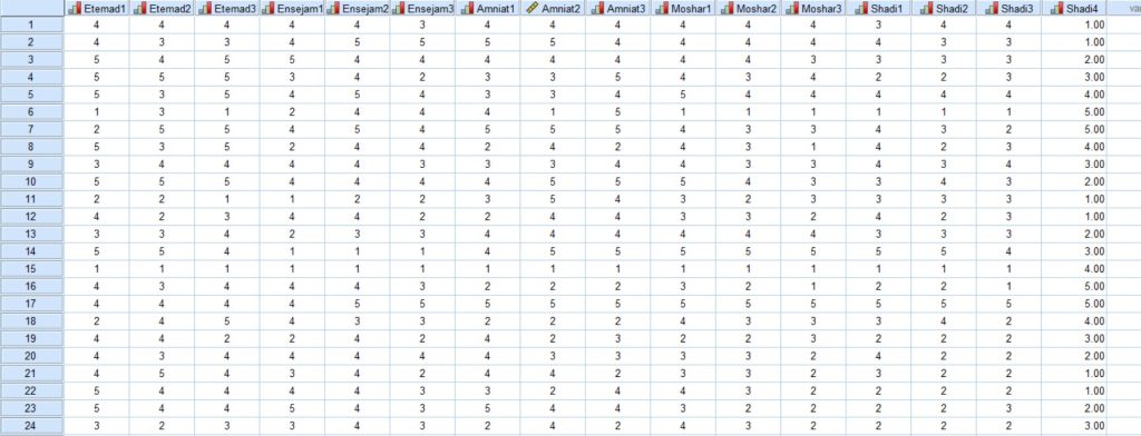 پروژه عوامل موثربر شادکامی در spss