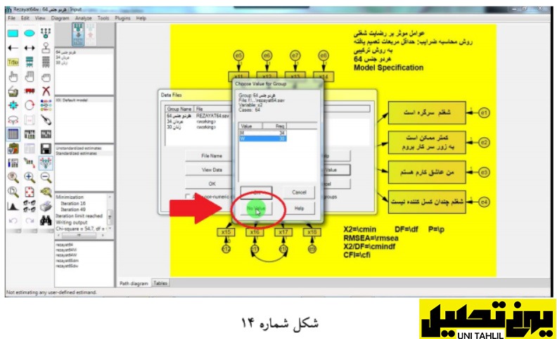 معادلات ساختاری در AMOS