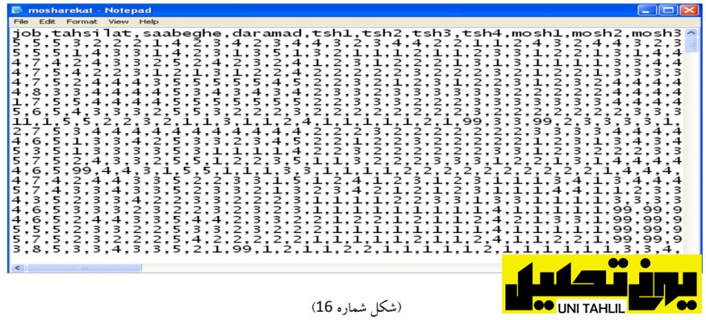 ورود داده ها به نرم افزار smart PLS