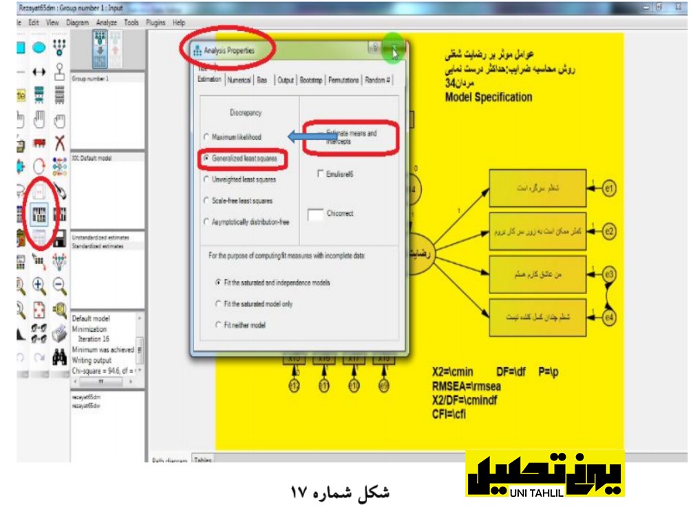 انجام مدل معادلات ساختاری در Amos