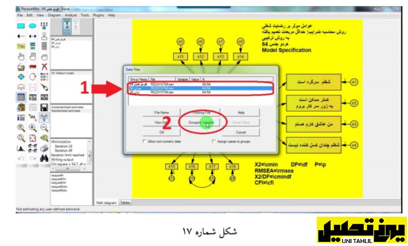 معادلات ساختاری در AMOS