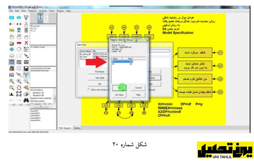 معادلات ساختاری در AMOS