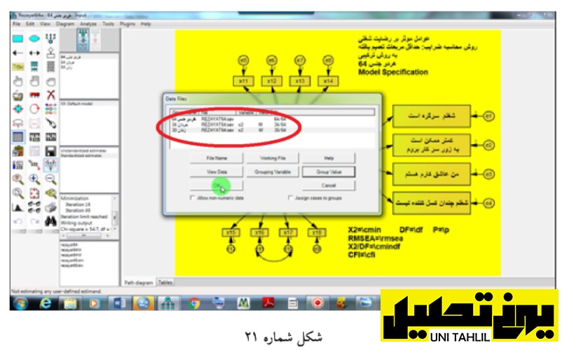 معادلات ساختاری در AMOS