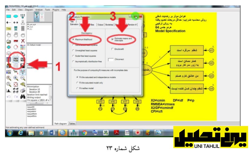 معادلات ساختاری در AMOS