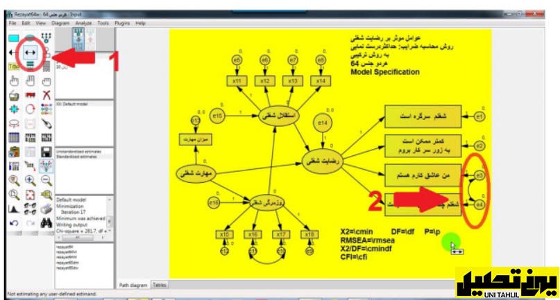 معادلات ساختاری در AMOS